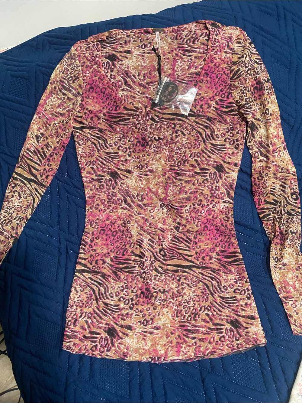 Poof! Pink and Gold Leopard Print Top